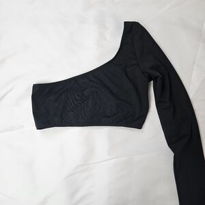 OW Intimates One shoulder Cropped top in Black -